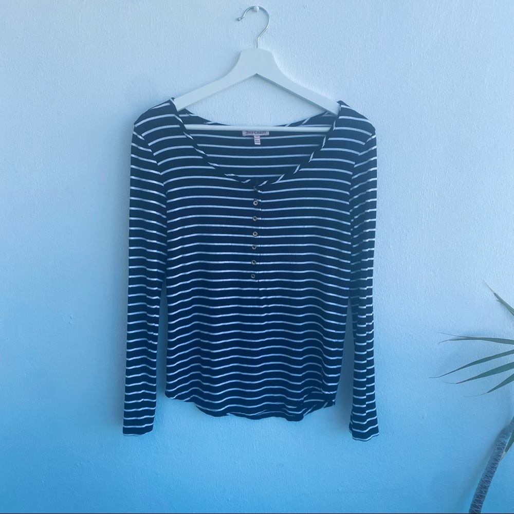 BLACK AND WHITE JUICY COUTURE TOP ◽️◾️
